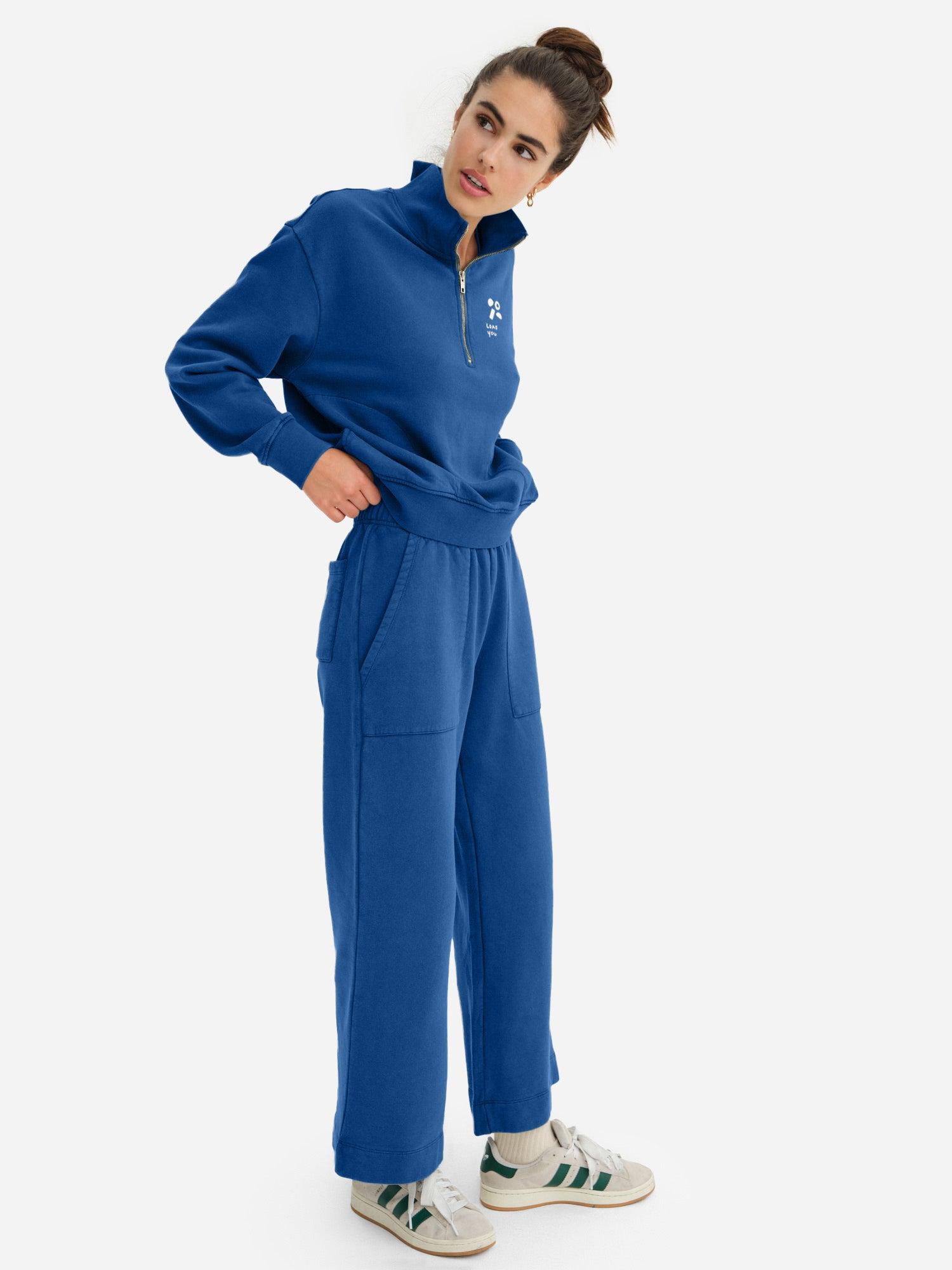 Organic Fleece Graphic Quarter Zip Sweatshirt Female Product Image