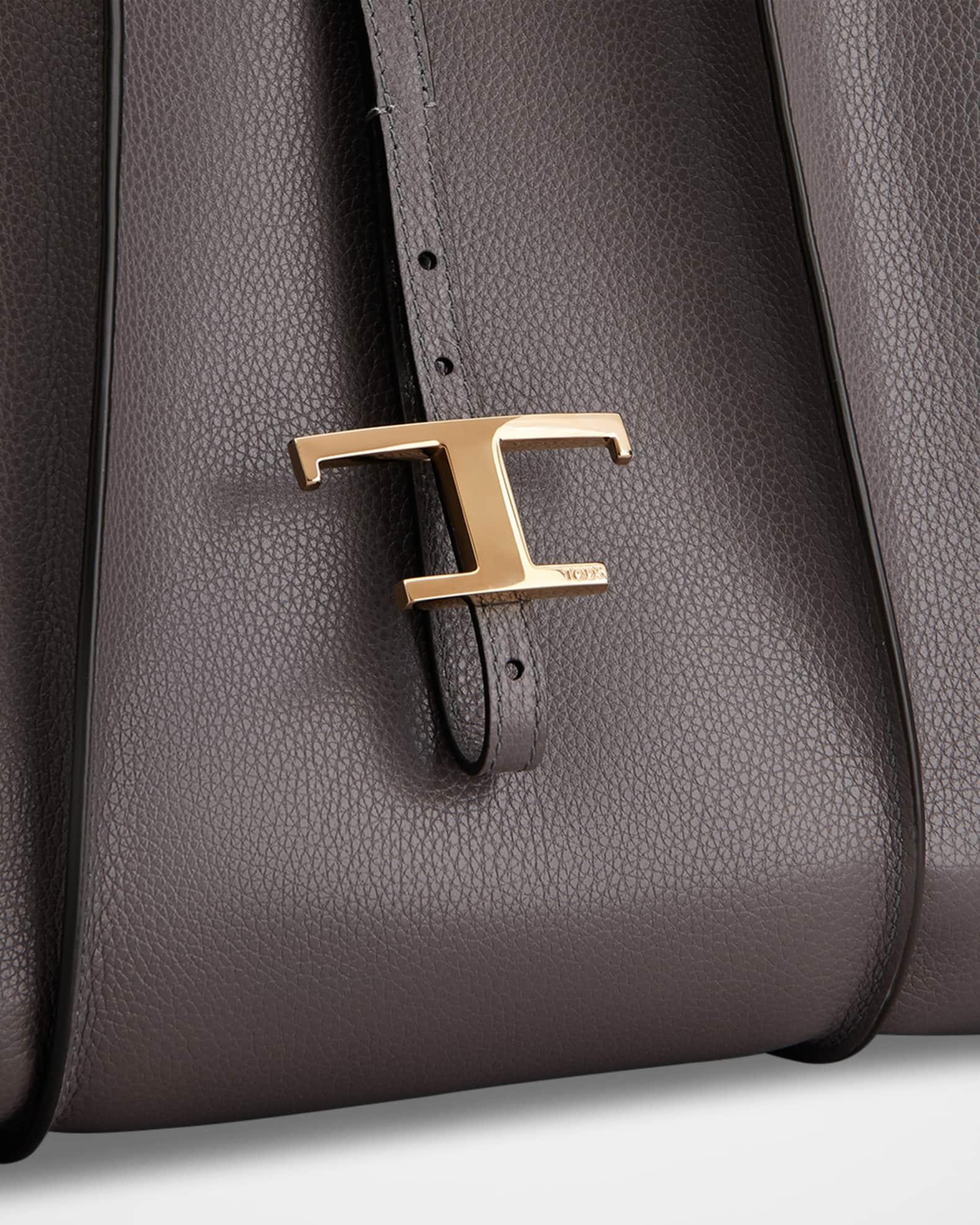 T Pendant Leather Shopper Tote Bag Product Image