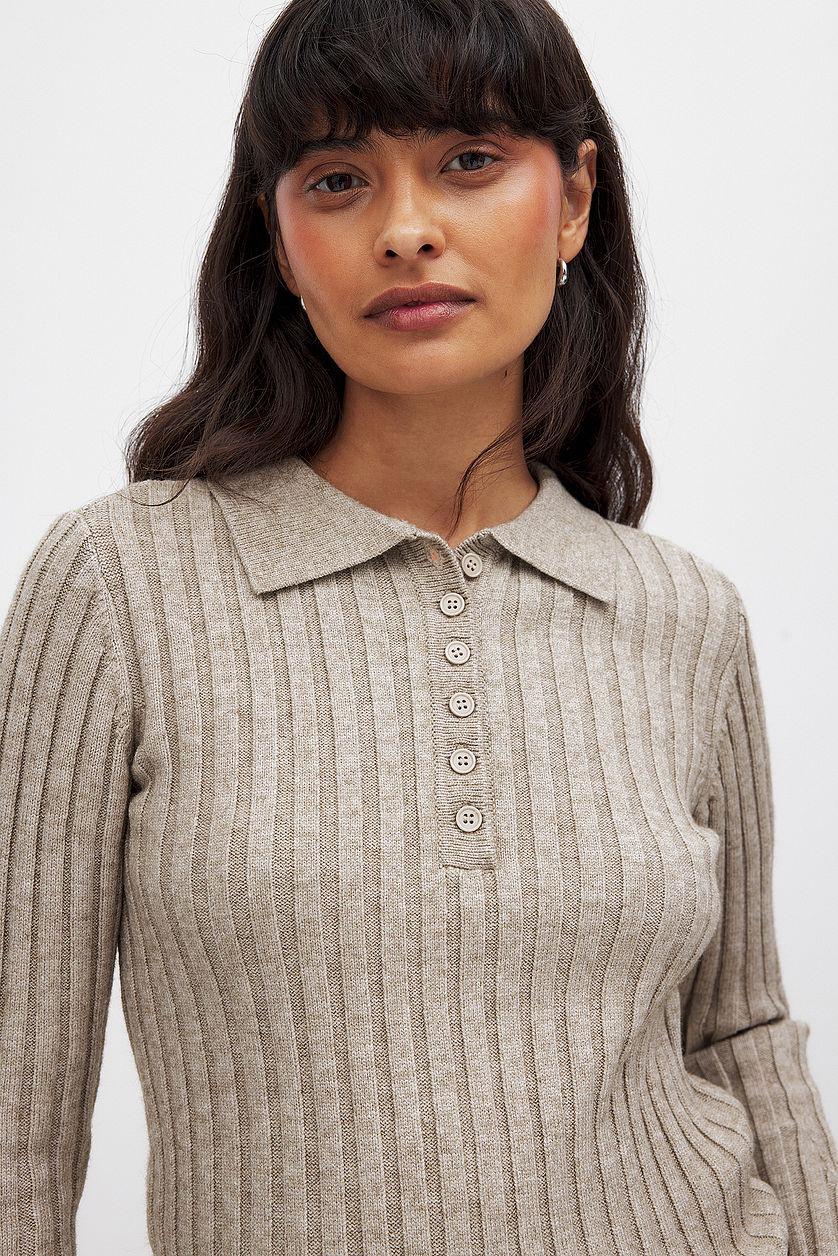 Knitted Ribbed Sweater Product Image