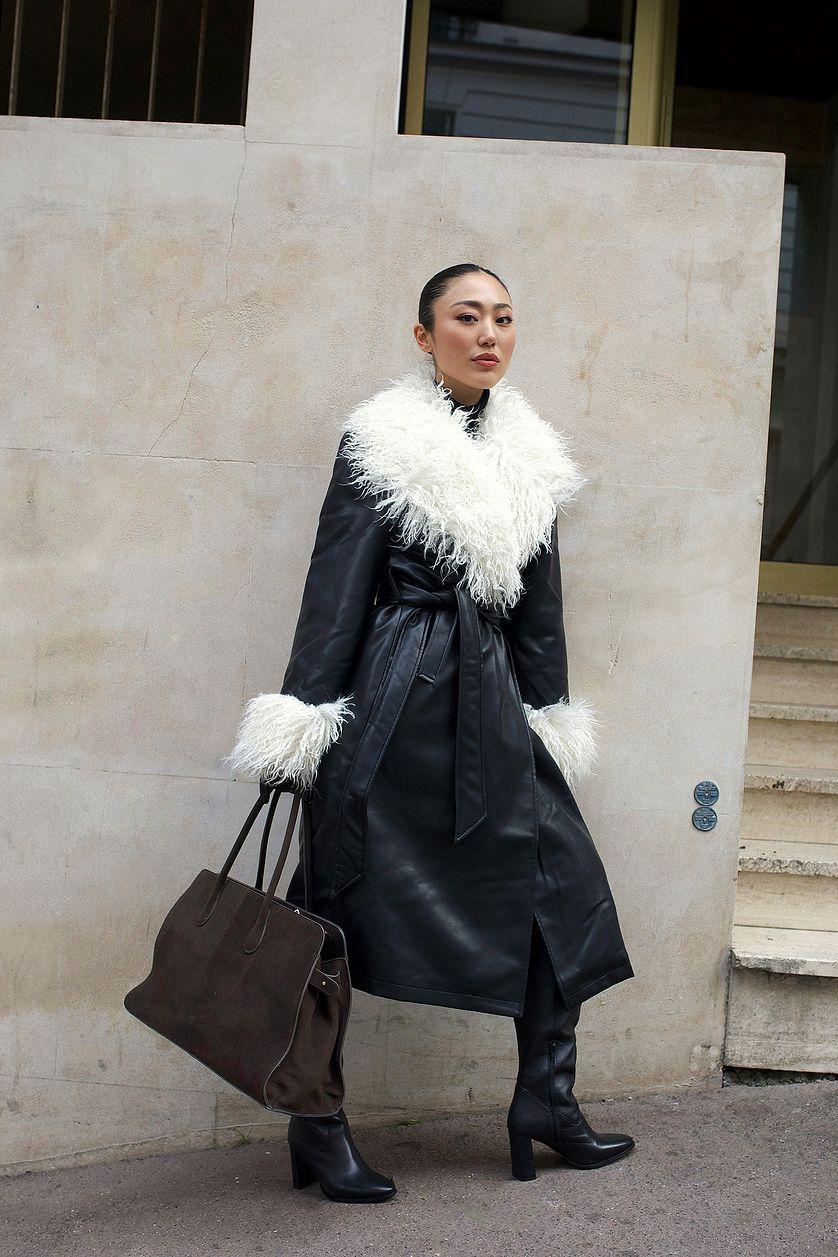 Belted Pu Bonded Long Coat Product Image