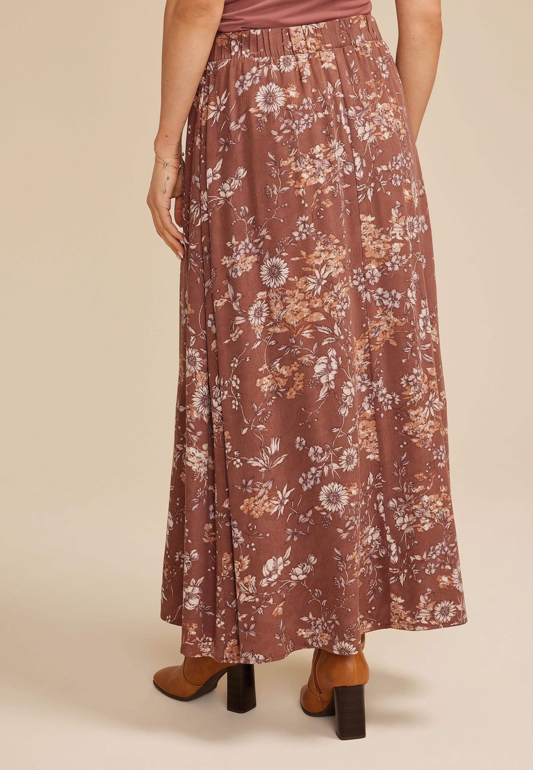 Floral High Rise Maxi Skirt Product Image