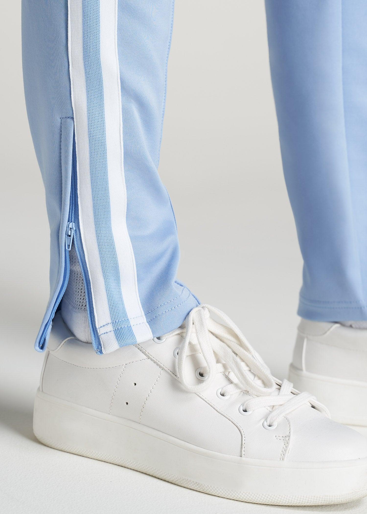 Women's Tall Athletic Stripe Pants in Cloud Blue & White Product Image