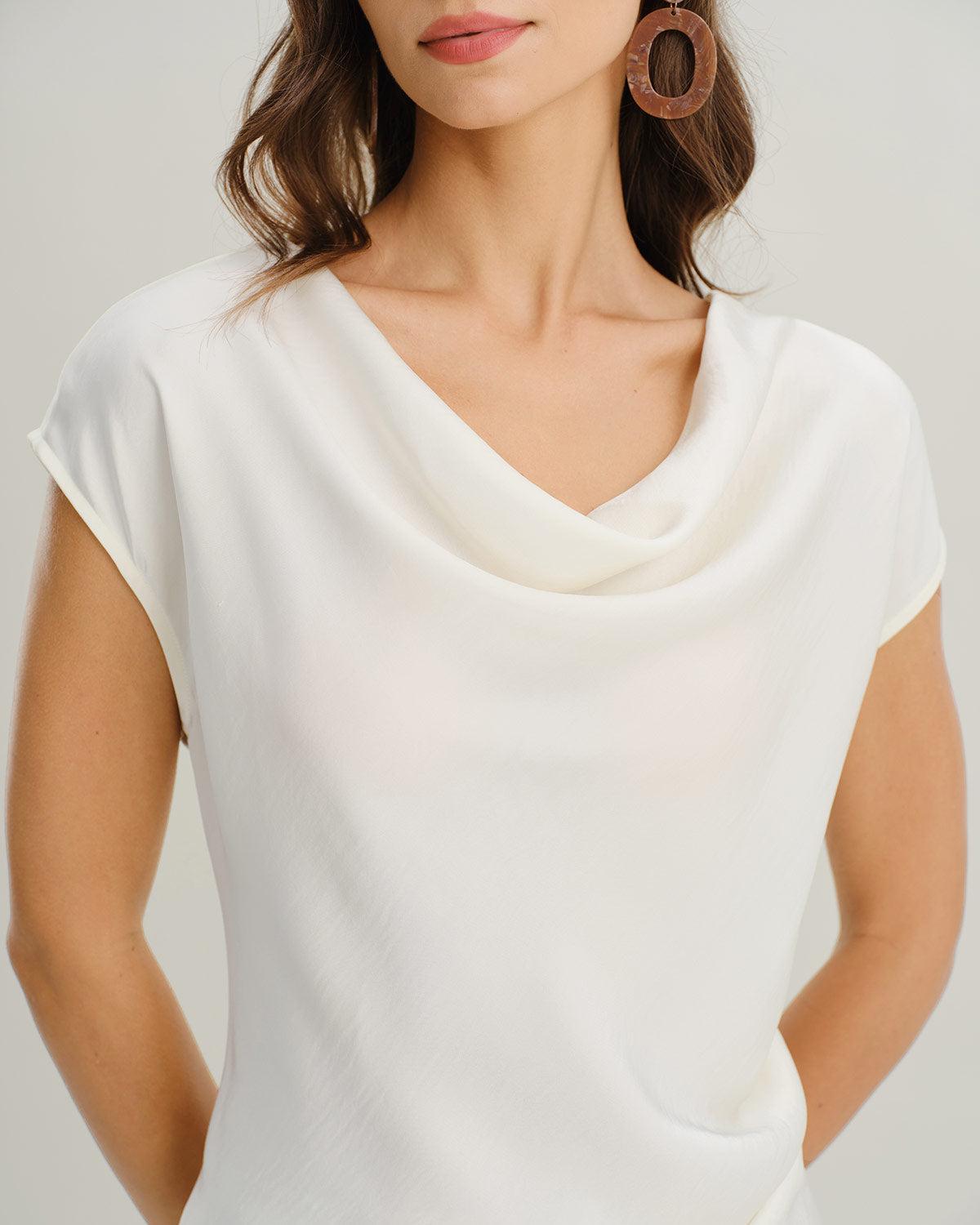 Apricot Cowl Neck Loose Tee Product Image