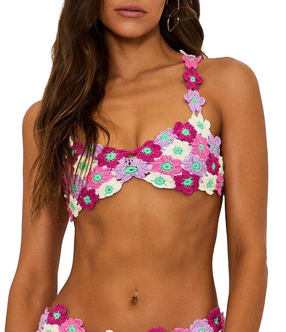 Beach Riot Kaylin Crochet Floral Applique Swim Bottom Product Image