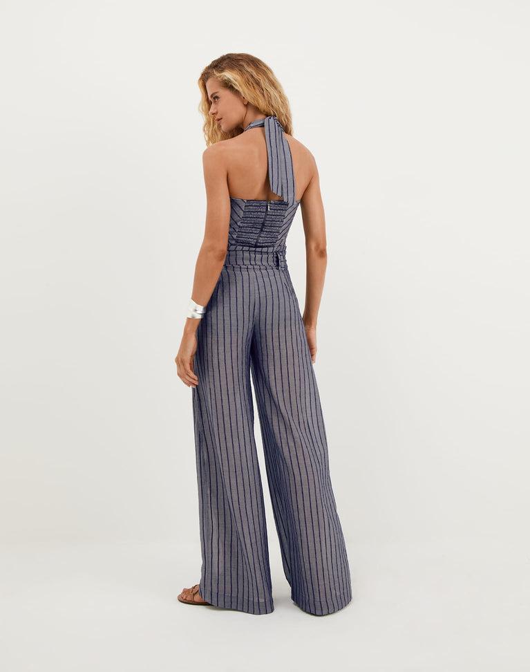 Lysa Palazzo Pants - Sailboat Pinstripe Product Image