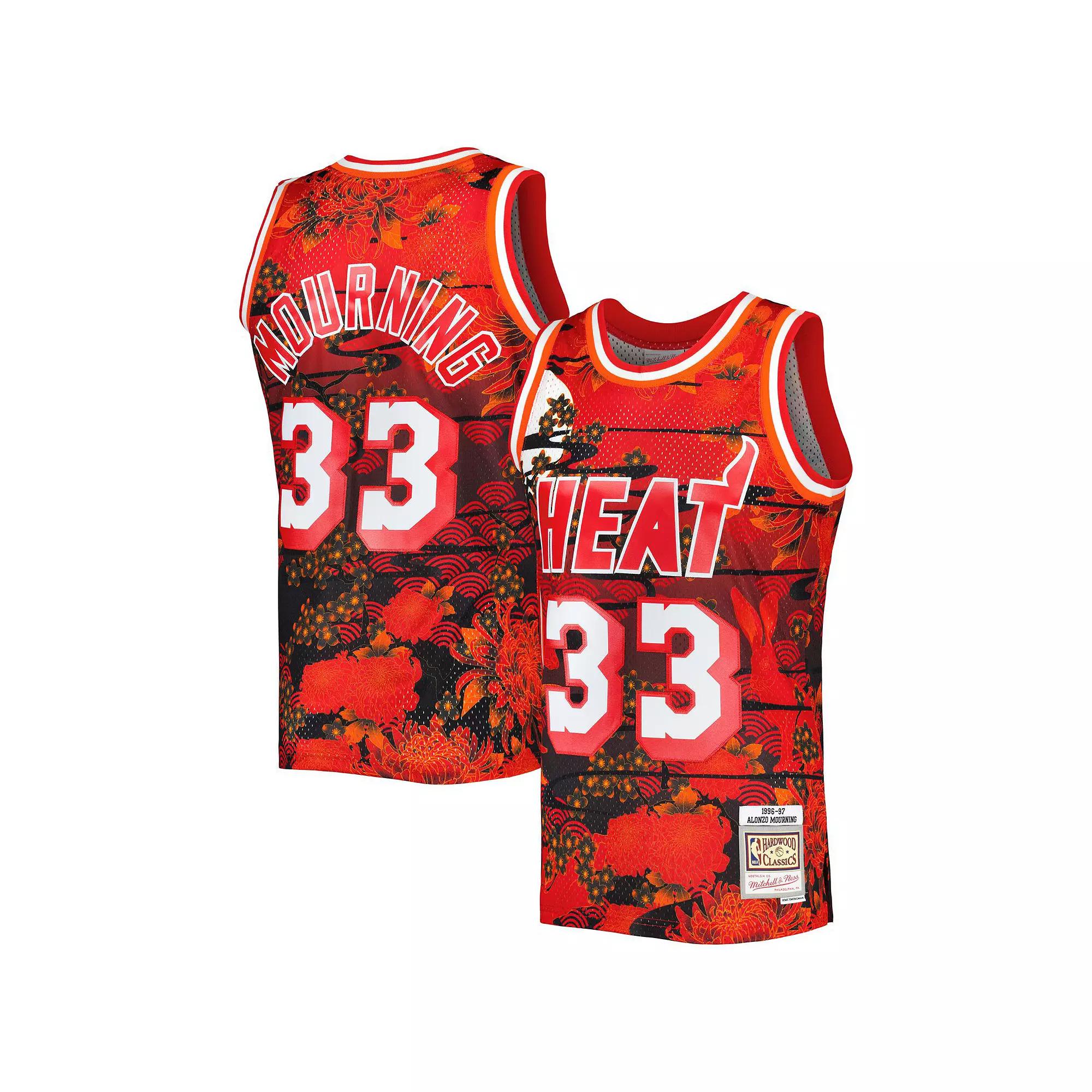 Men's Mitchell & Ness Alonzo Mourning Red Miami Heat Hardwood Classics Lunar New Year Swingman Jersey, Size: Small Product Image