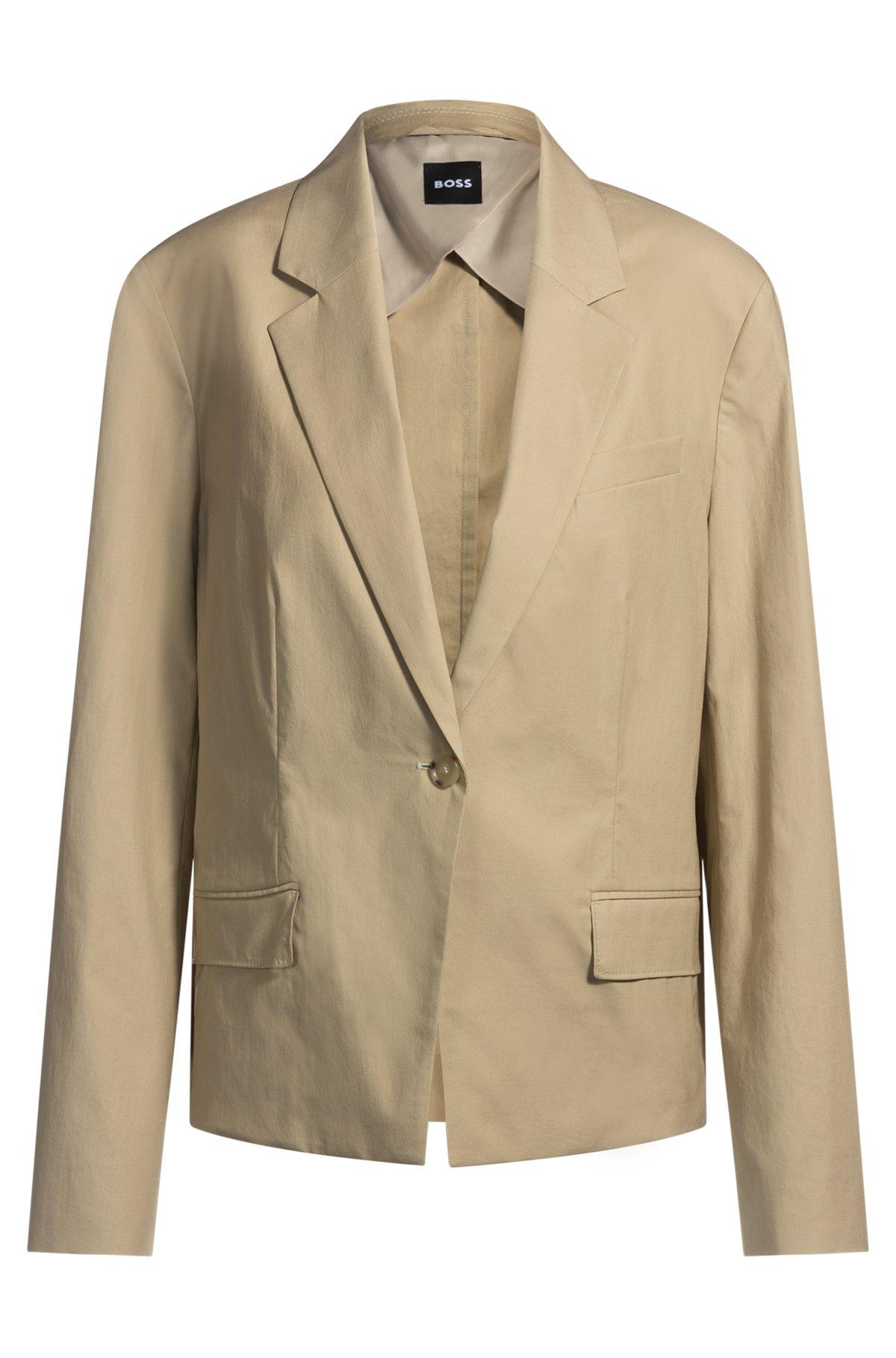 Single-button blazer in airy stretch cotton Product Image