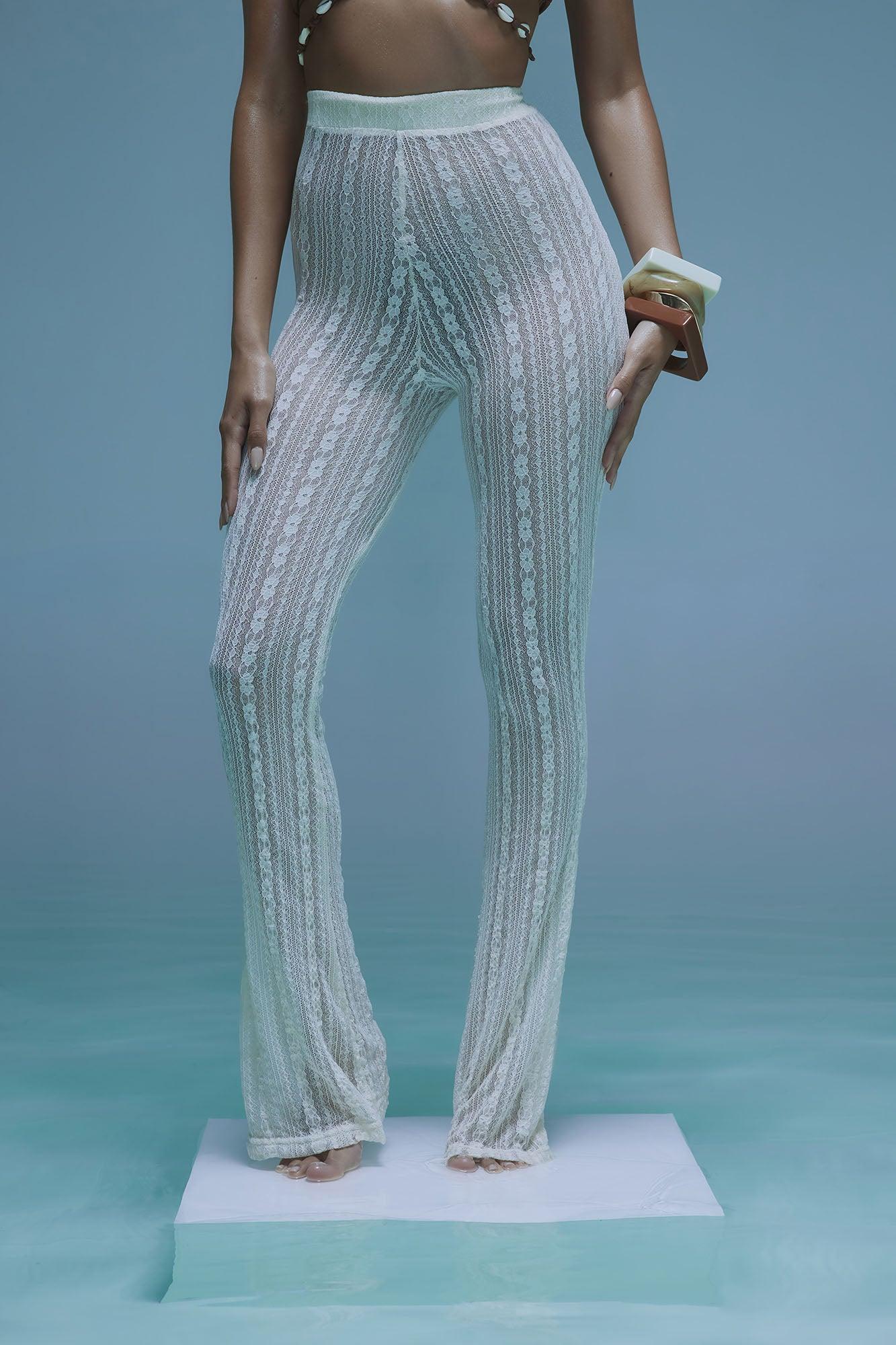 Camelia Lace Cover Up Pants - Cream Product Image