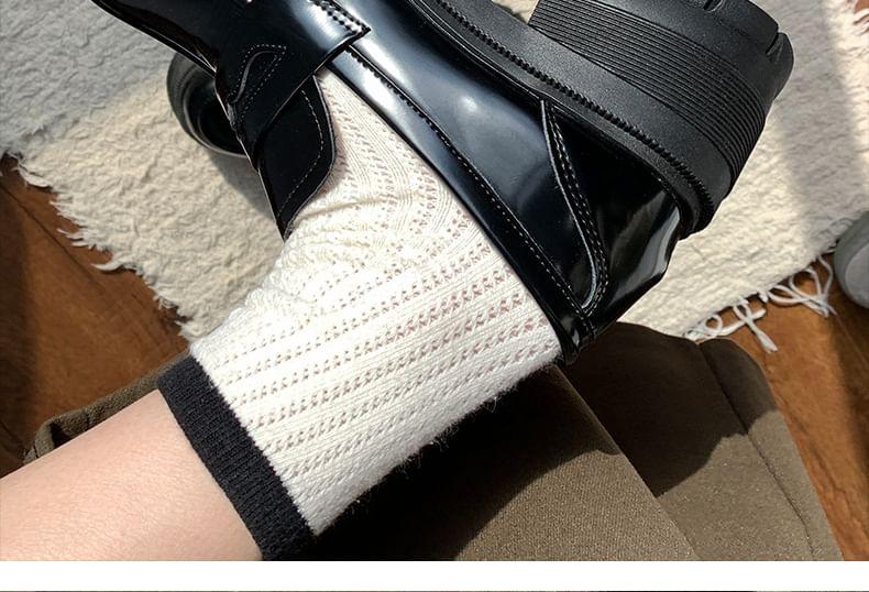 Platform Chunky-Heel Penny Loafers Product Image