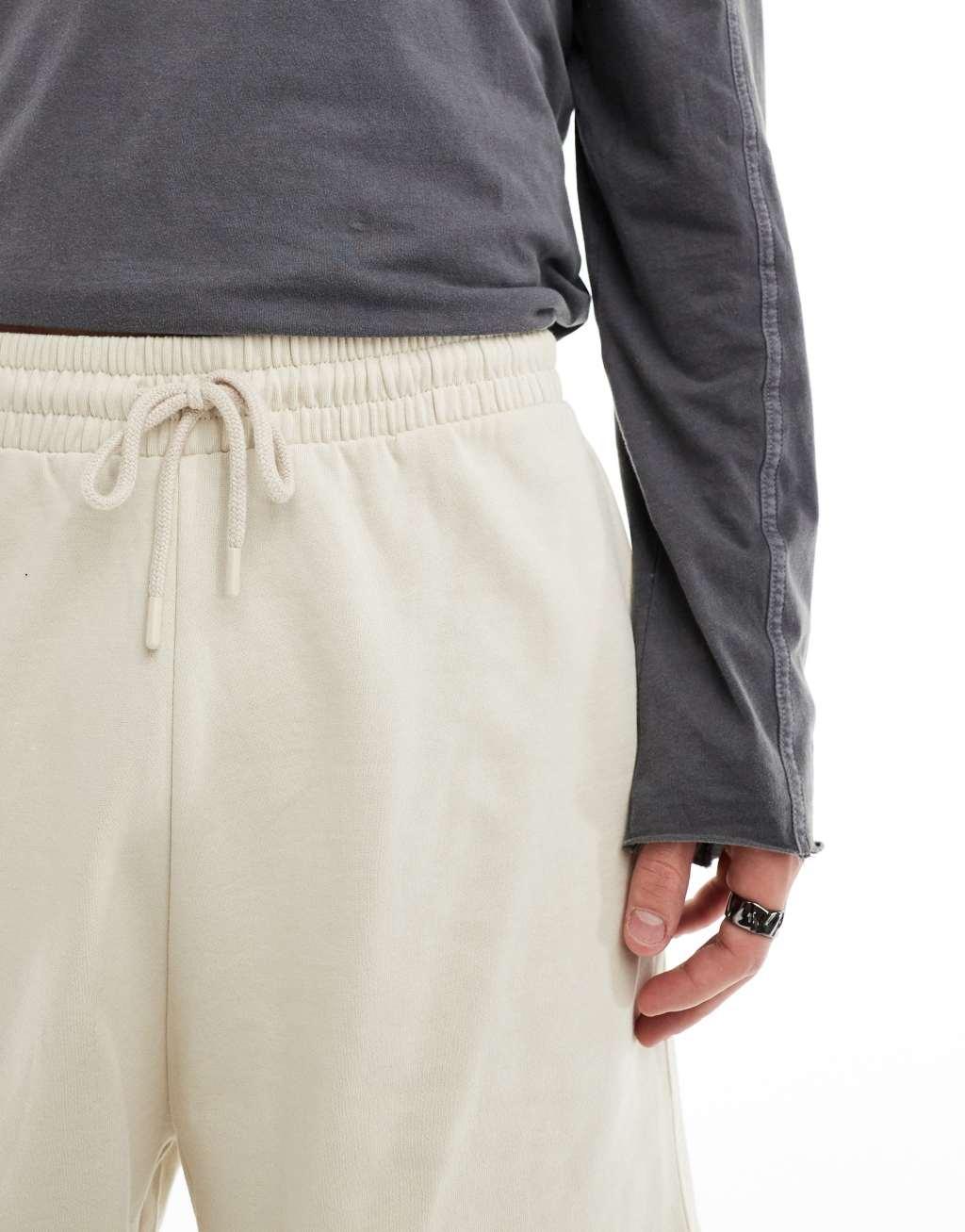 ASOS DESIGN oversized shorts in stone Product Image
