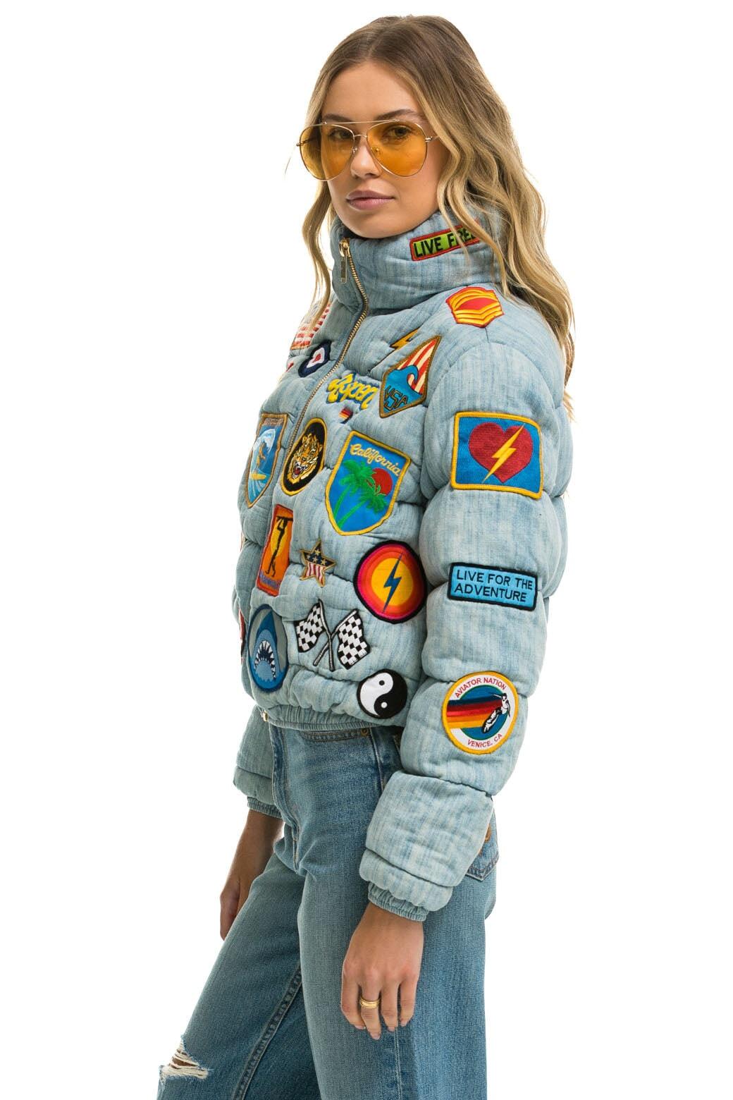 VINTAGE PATCH DENIM APRES PUFFER JACKET - VINTAGE Female Product Image