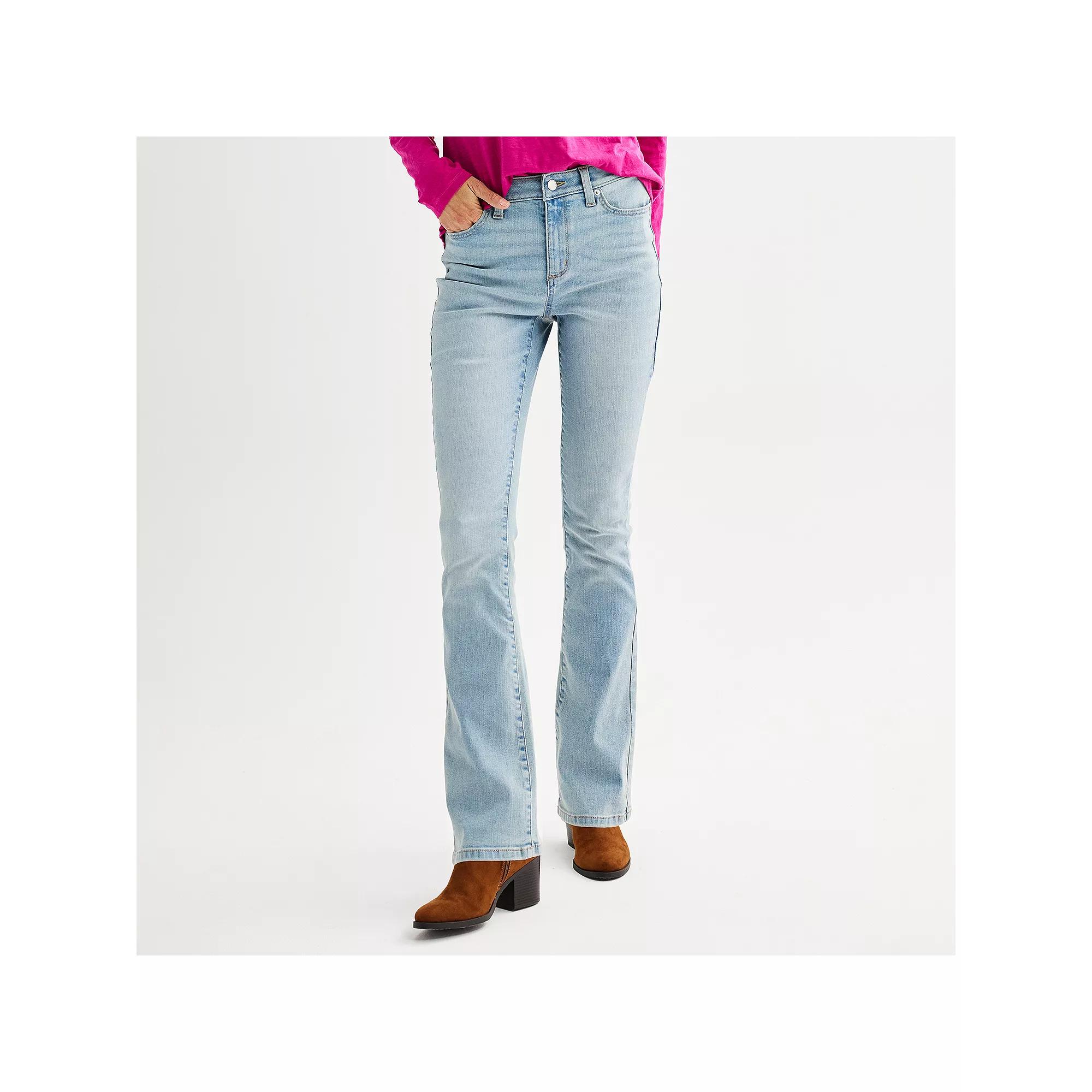 Petite Sonoma Goods For Life® Premium Mid-Rise Bootcut Jeans, Women's, Size: 8 Petite, Light Blue Product Image