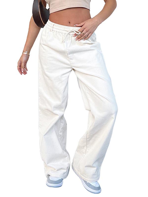 Solid Drawstring Loose Sweatpants Product Image