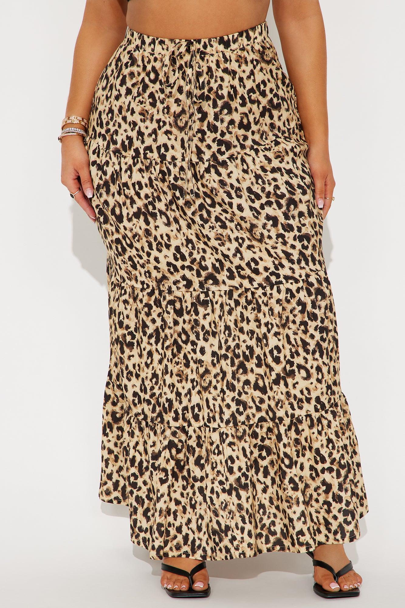 On The Lookout Leopard Maxi Skirt - Brown/combo Product Image