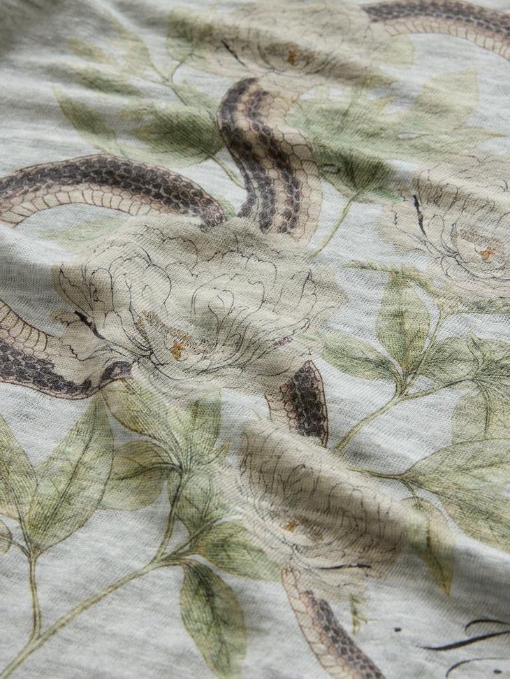 John Varvatos Snake Floral Tee Product Image