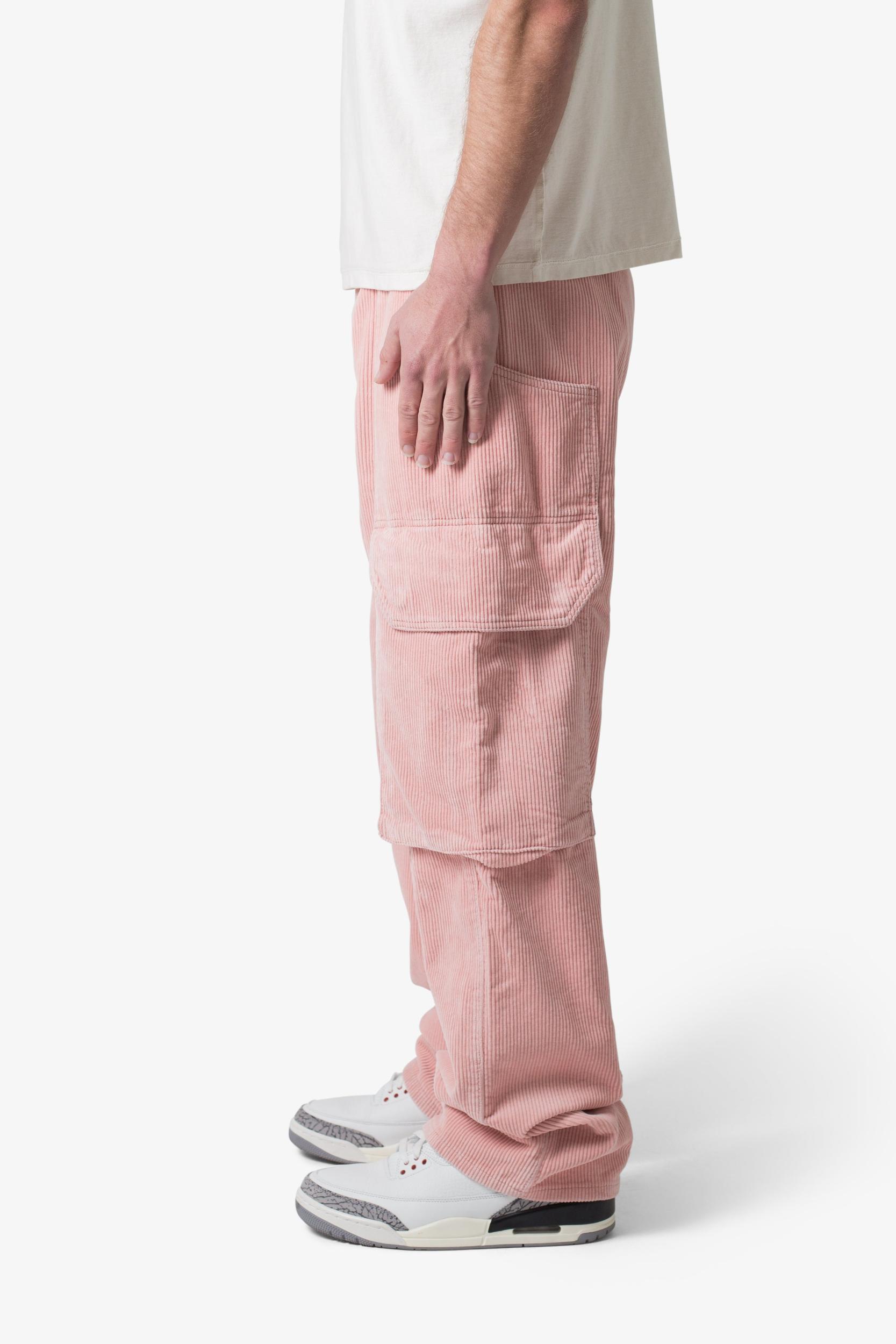 Ultra Baggy Corduroy Cargo Pants - Pink Product Image