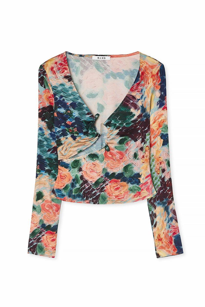 Water Lily Print Viscose Top Product Image