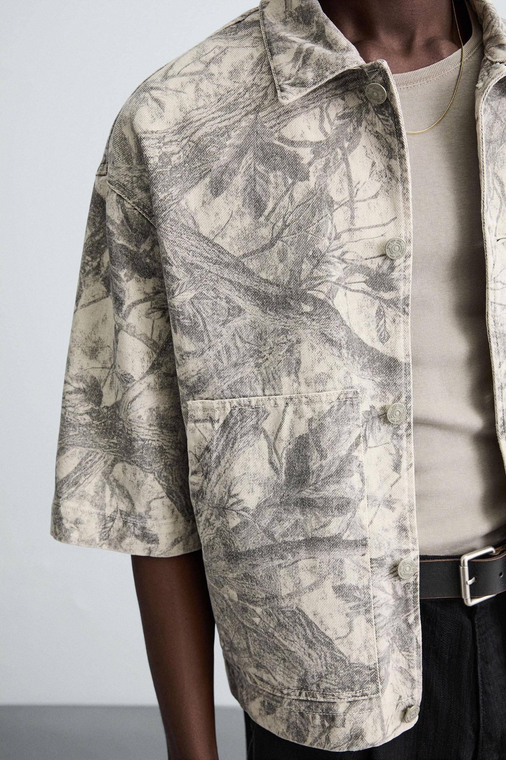 WASHED ABSTRACT PRINT OVERSHIRT Product Image