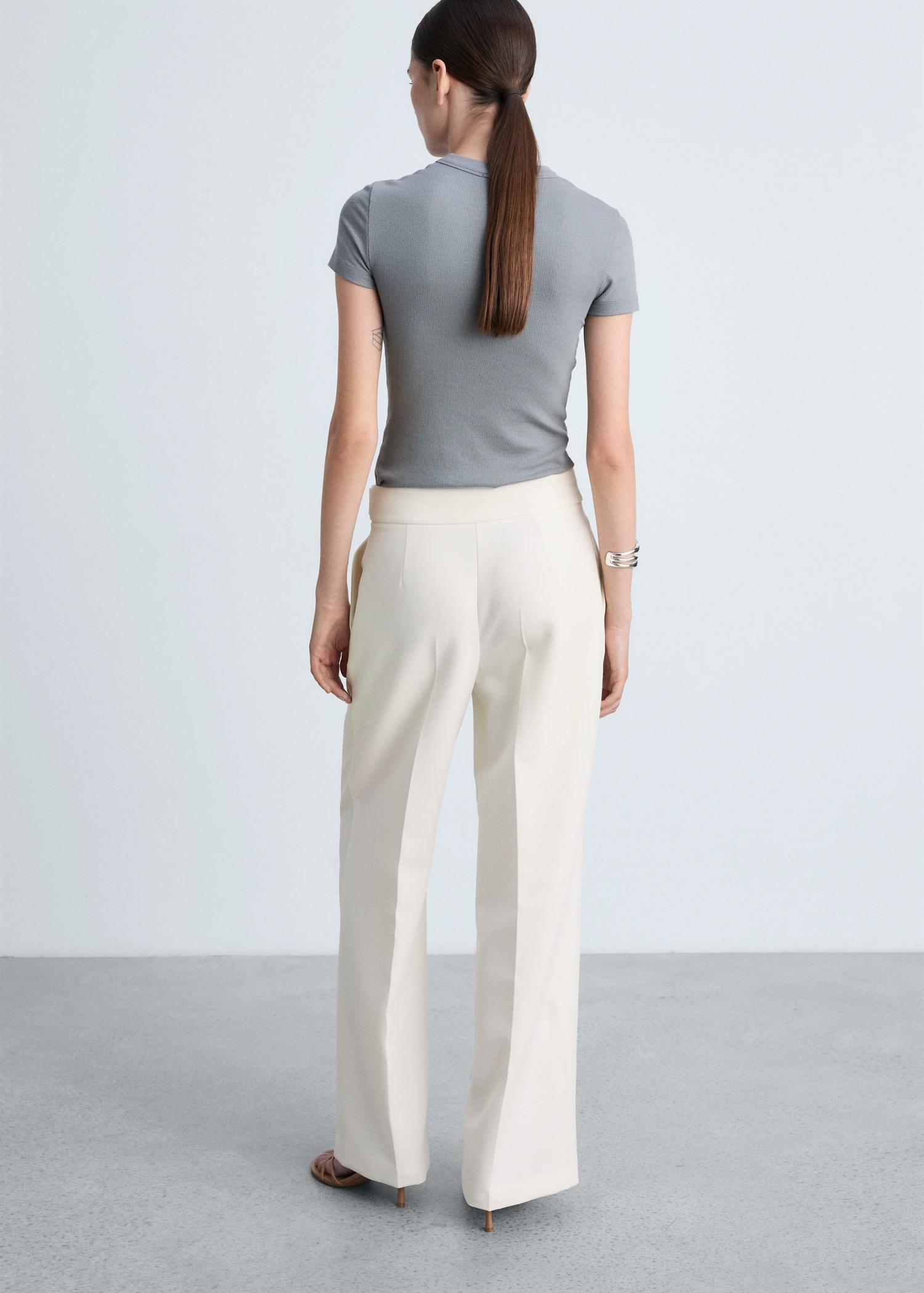 Belt straight-fit pants - Women | MANGO USA Product Image