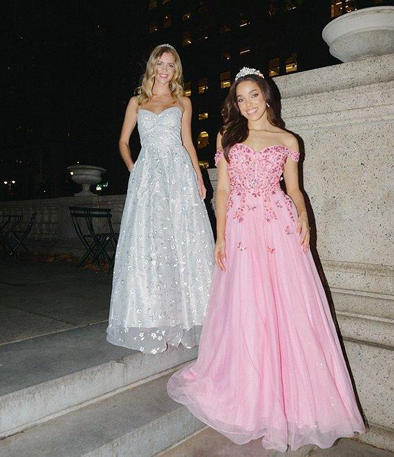 Blondie Nites Mesh Off-The-Shoulder Butterfly Corset Dress Product Image