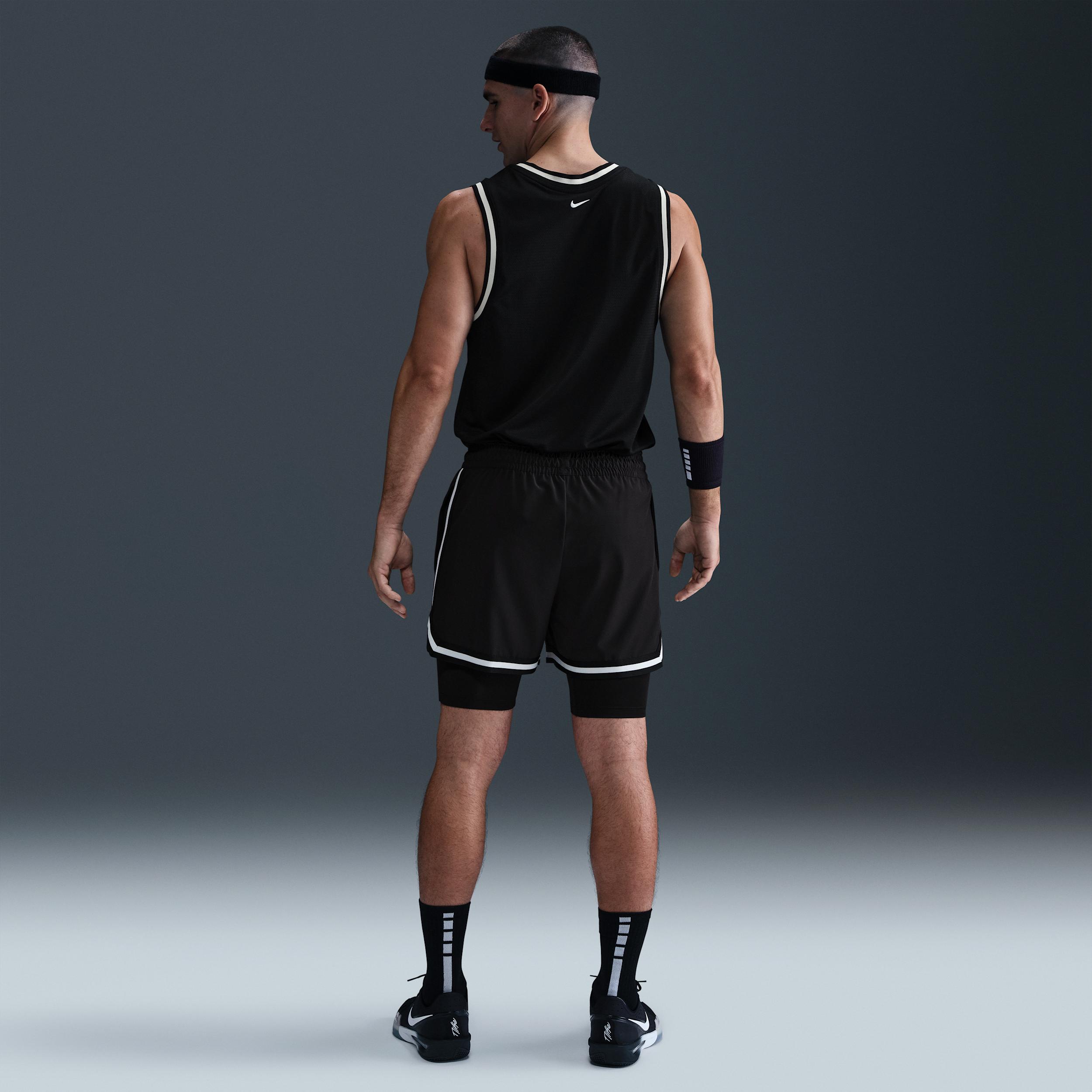 Nike Mens DNA Dri-FIT 4 2-in-1 Basketball Shorts | HJ4233-010 Product Image