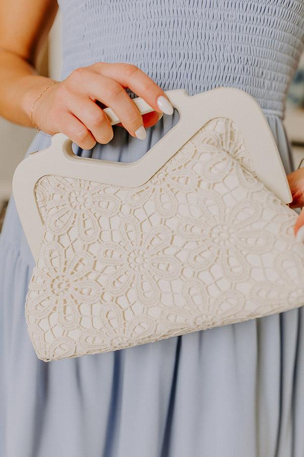 Boho Moment Crochet Purse In Cream Product Image