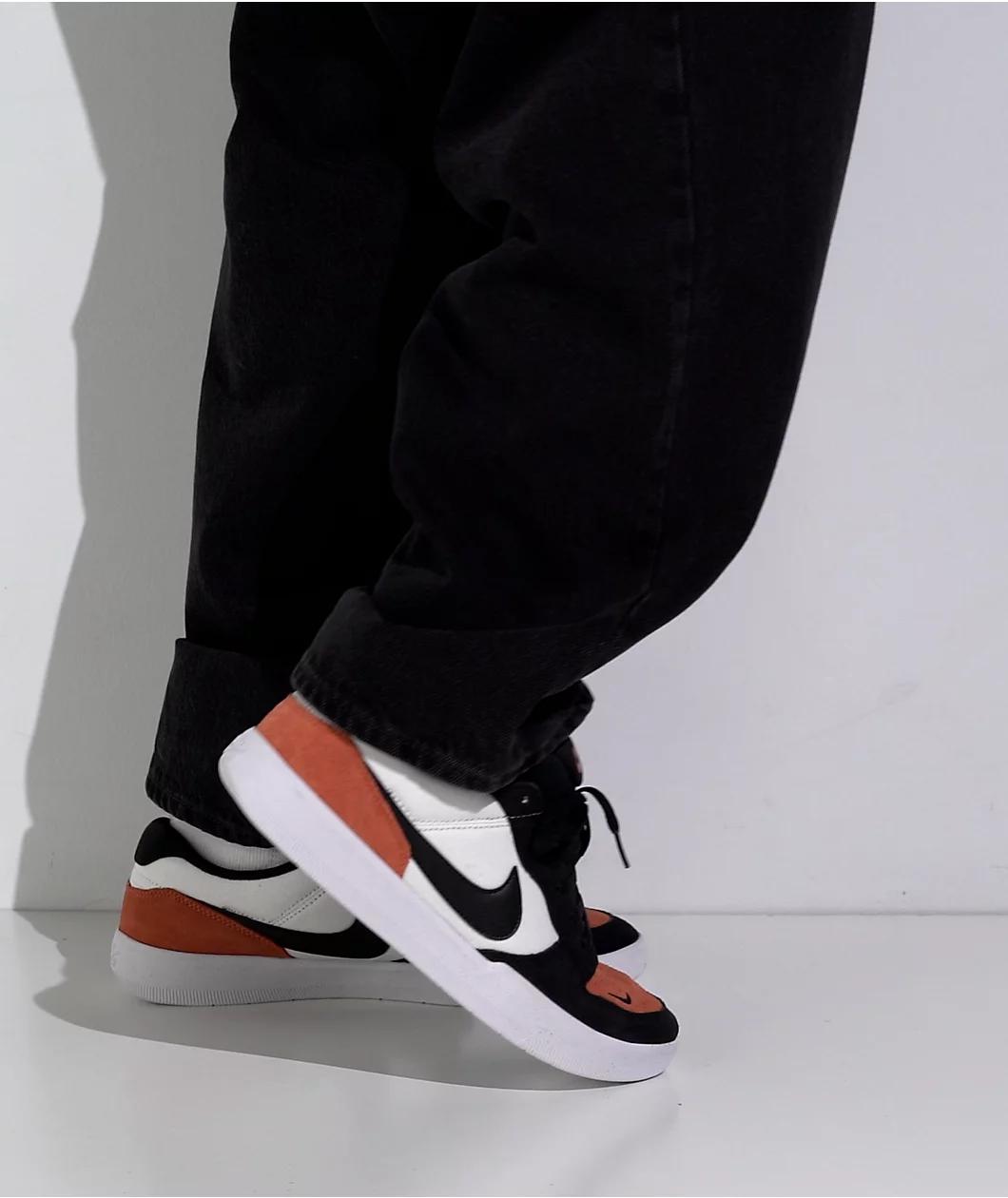 Nike SB Force 58 White & Cosmic Clay Skate Shoes Product Image