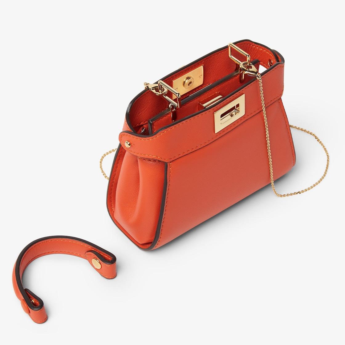 Nano PeekabooOrange nappa leather miniature bag Product Image