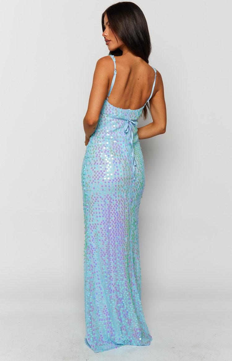 Nova Blue Sequin Maxi Dress Product Image
