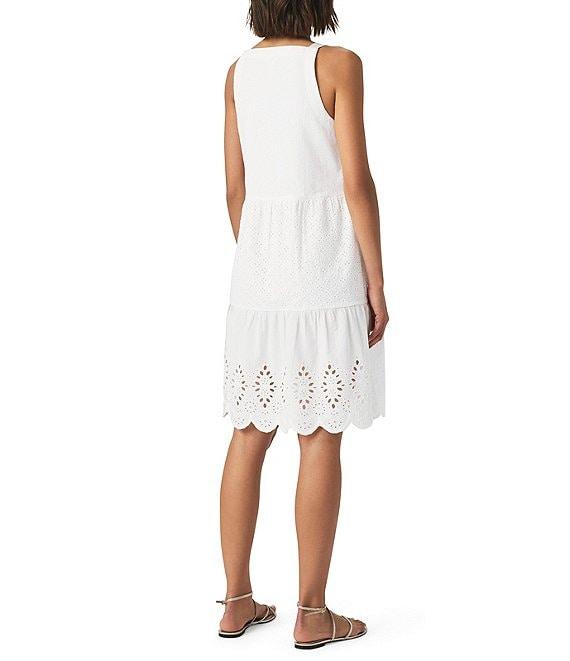 Splendid Napa Eyelet V-Neck Sleeveless A-Line Scalloped A-Line Dress Product Image