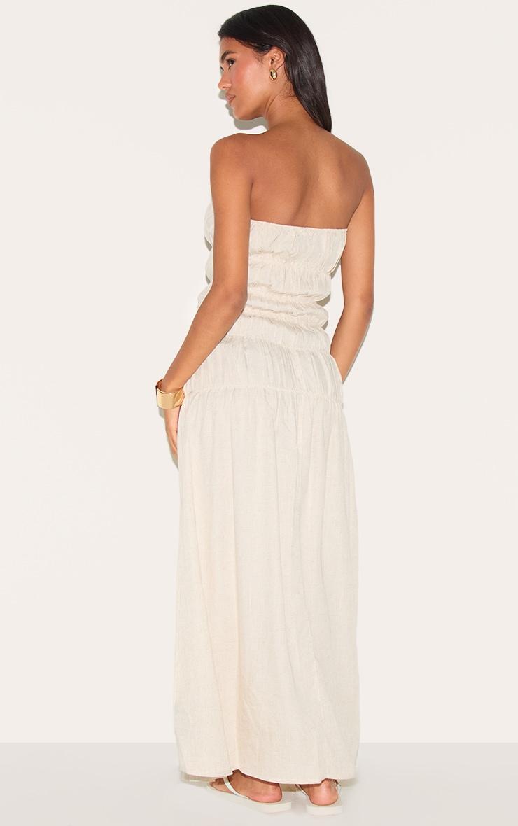 Natural Bandeau Ruched Detail Maxi Dress Product Image