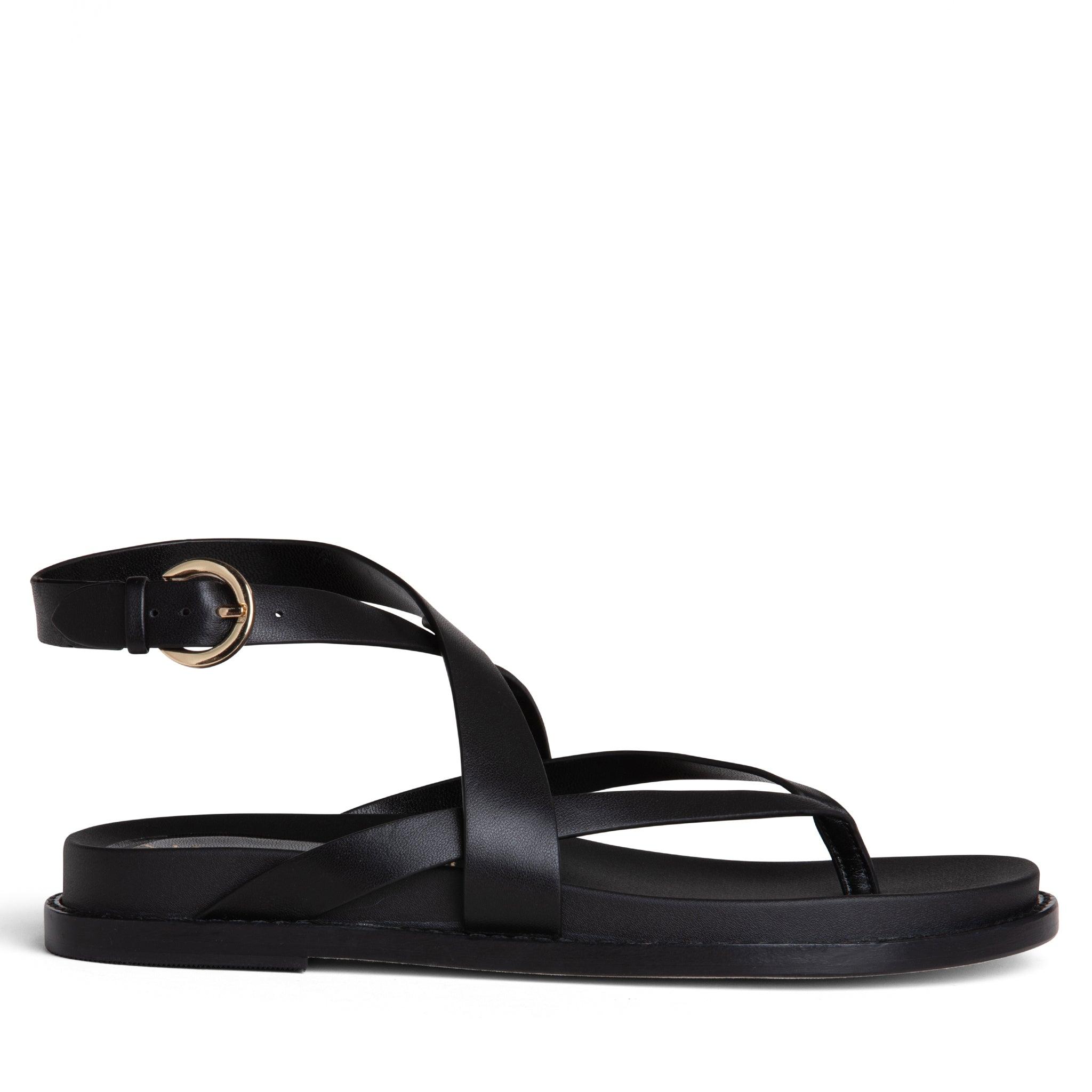 Elise Flat Leather Sandal Product Image