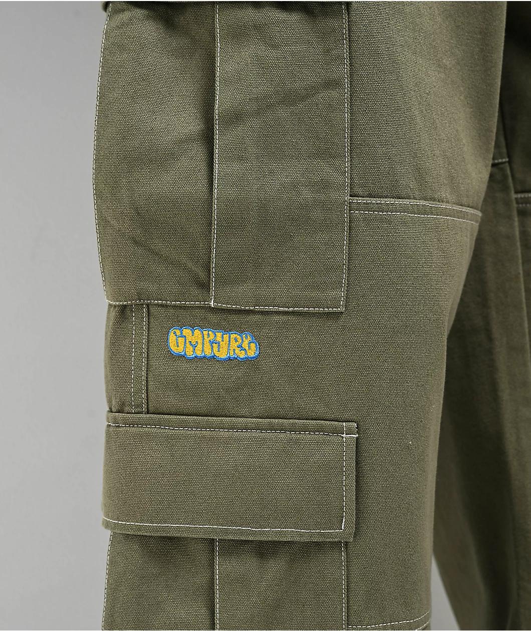 Empyre Canvas Deep Lichen Ultra Loose Double Cargo Pants Product Image