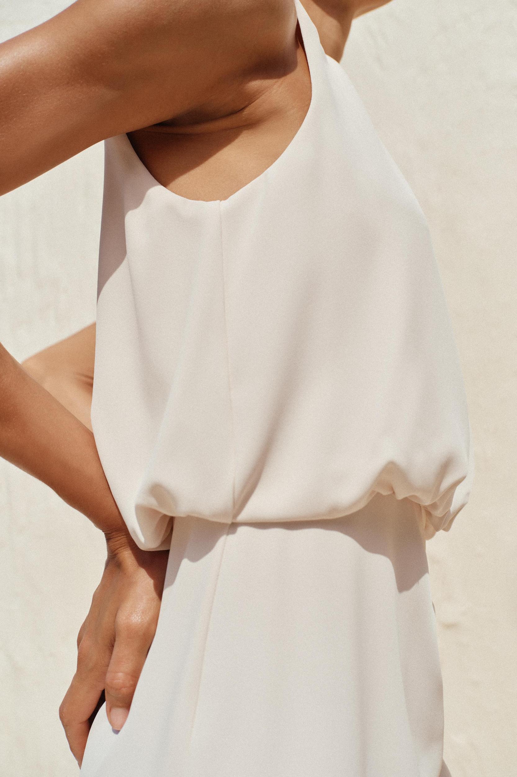 RUCHED WAIST MIDI DRESS Product Image