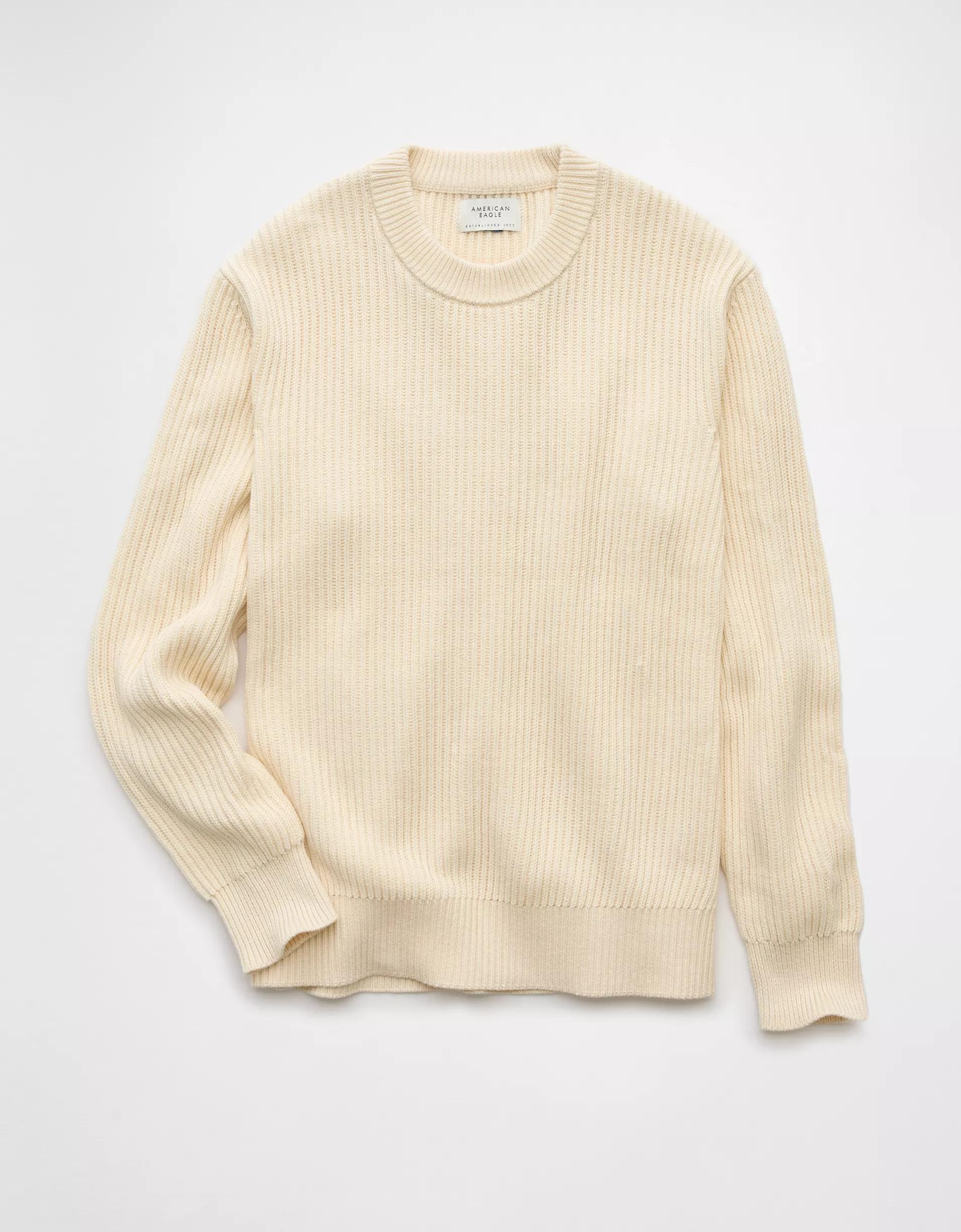AE Shaker Stitch Crew Neck Sweater Product Image