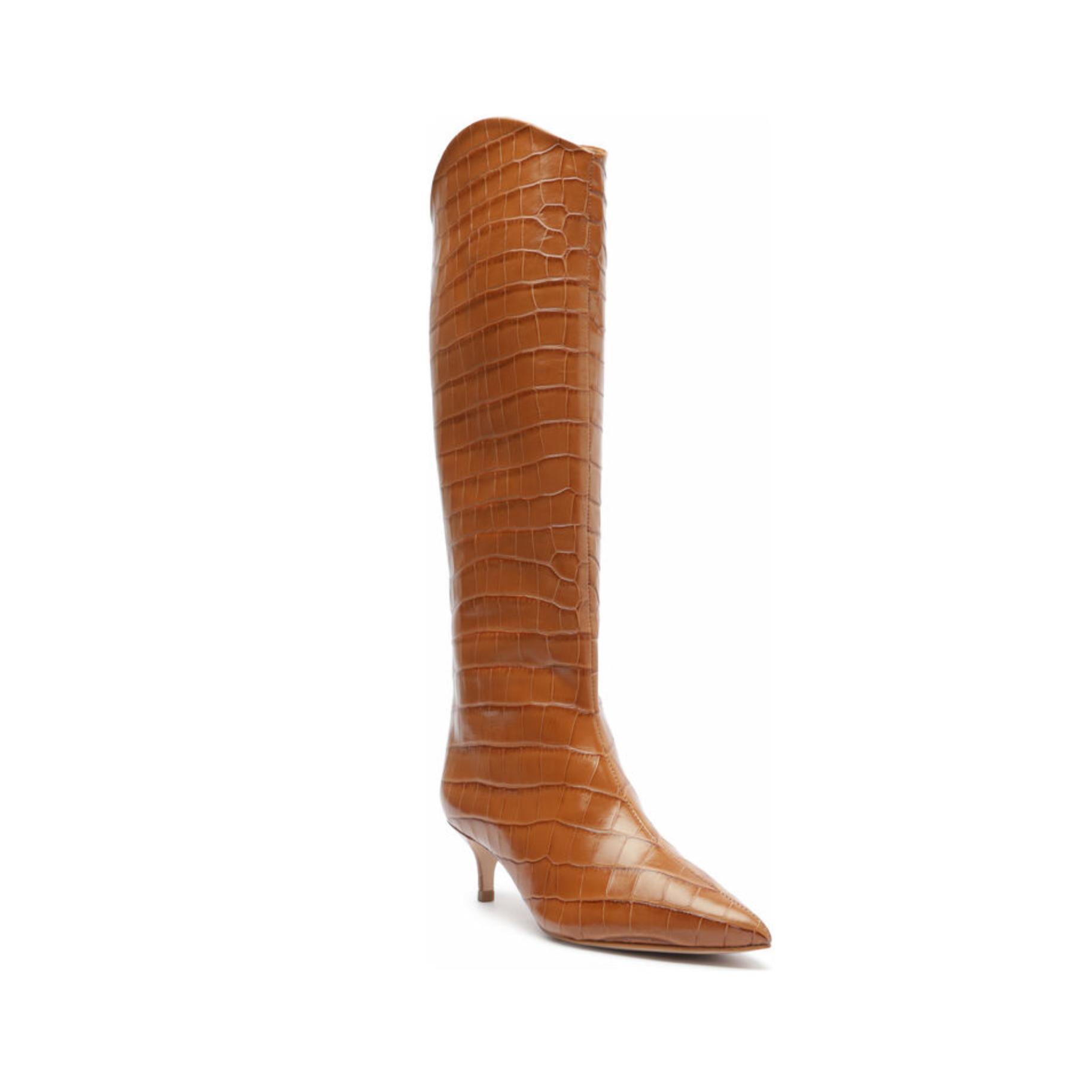 Maryana Lo Crocodile-Embossed Leather Boot Female Product Image