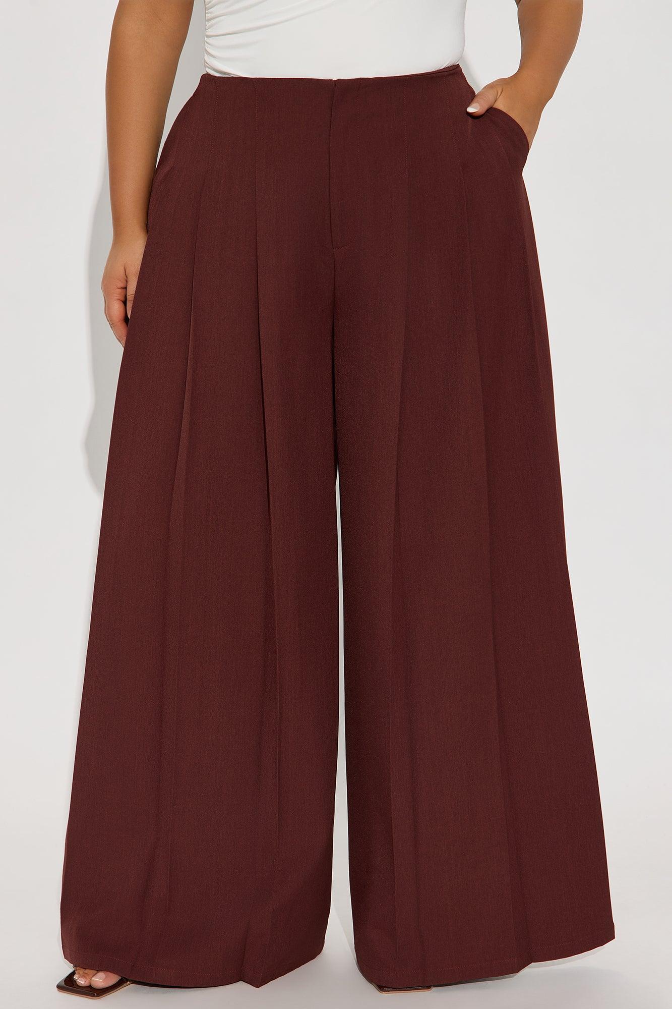 Florence Pleated Wide Leg Pant - Chocolate Female Product Image