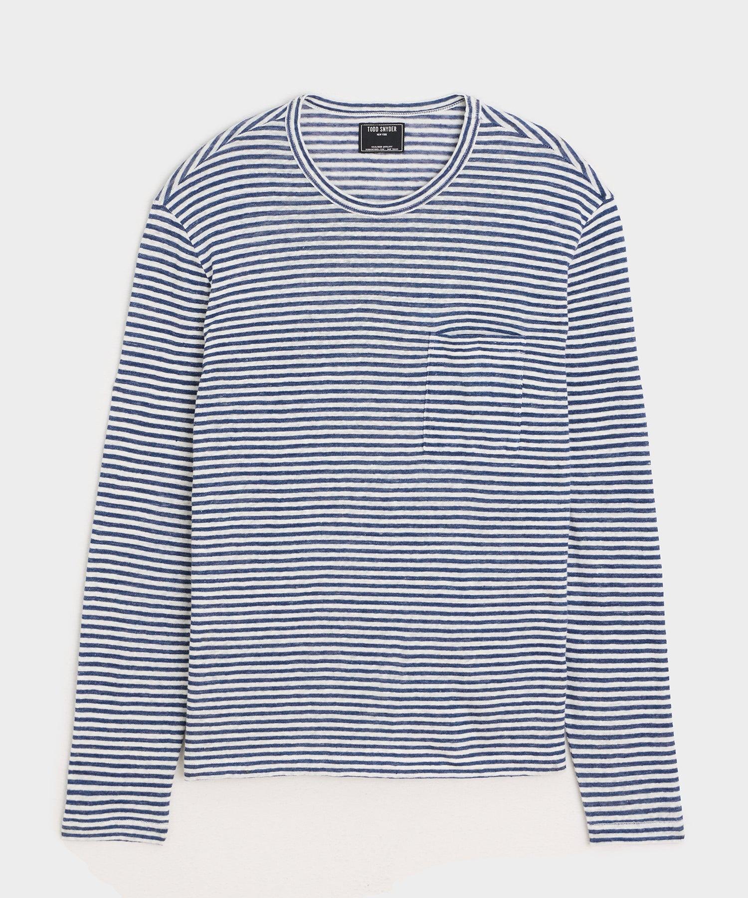 Linen Jersey Striped Pocket Tee Product Image