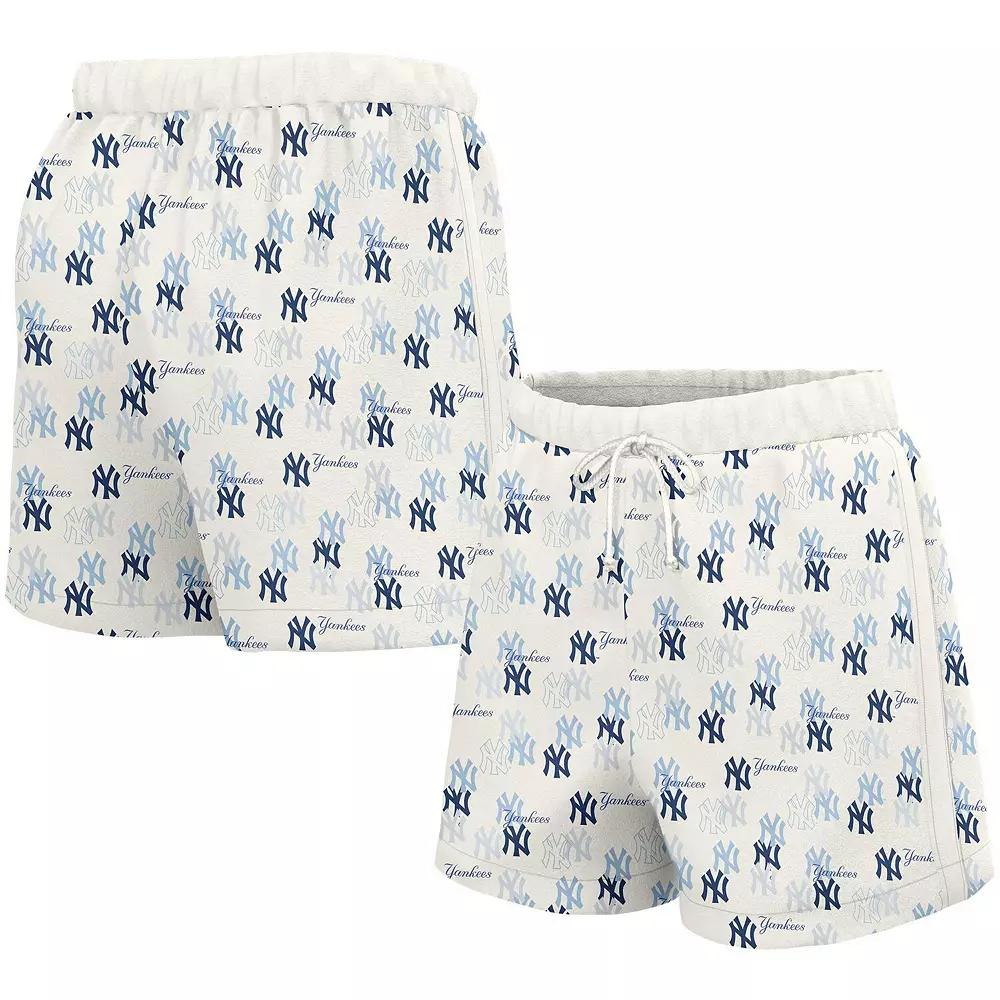 Women's Lusso White New York Yankees Marge Shorts,  Product Image