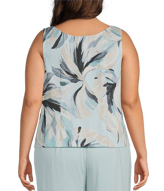 Alex Evenings Plus Size Printed Metallic Knit Twinset Product Image