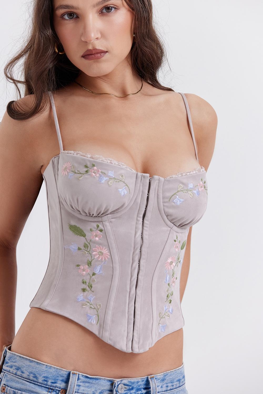 Petunia  light lavender embroidered corset - sale Product Image