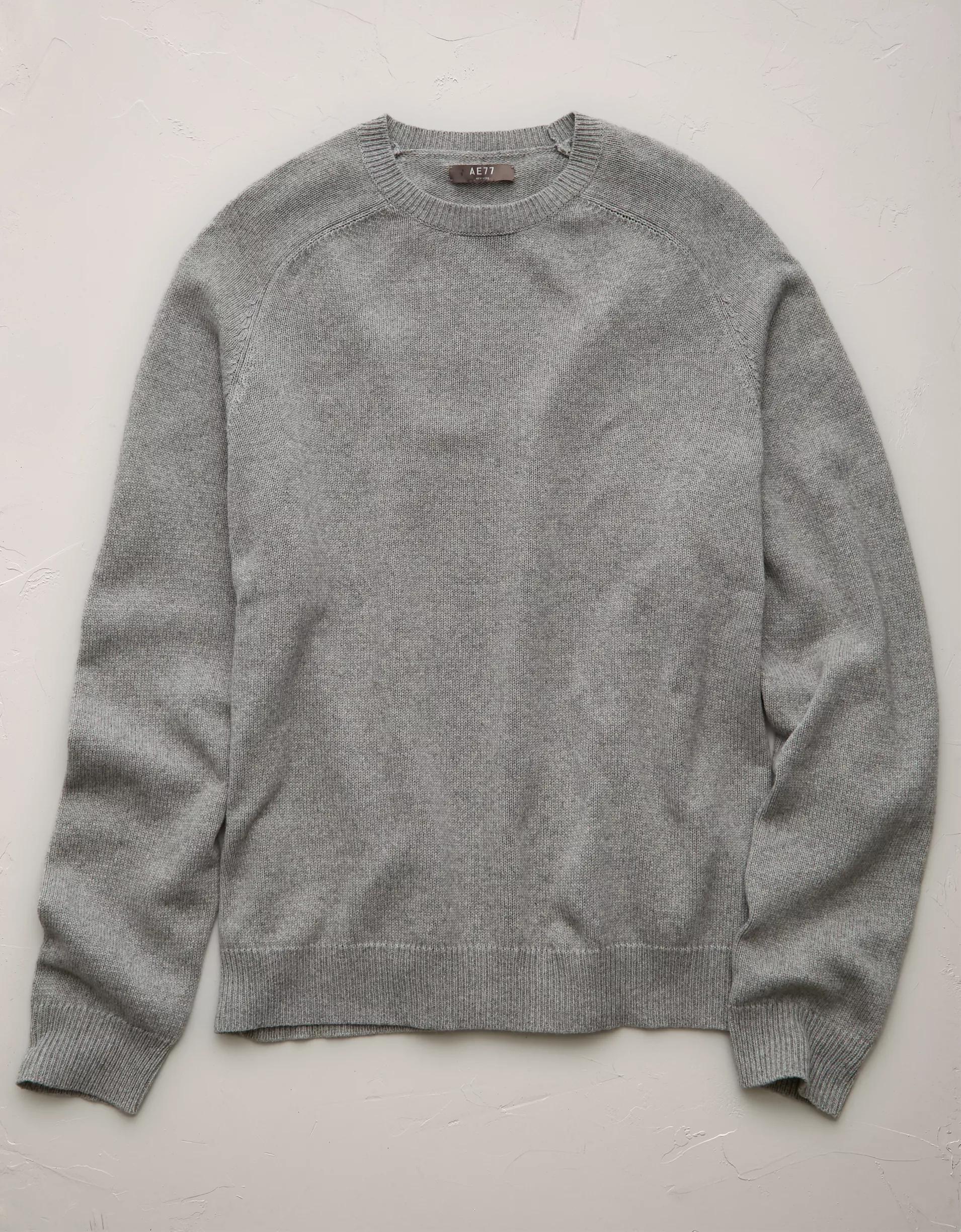 AE77 Premium Cashmere-Blend Crew Neck Sweater Product Image