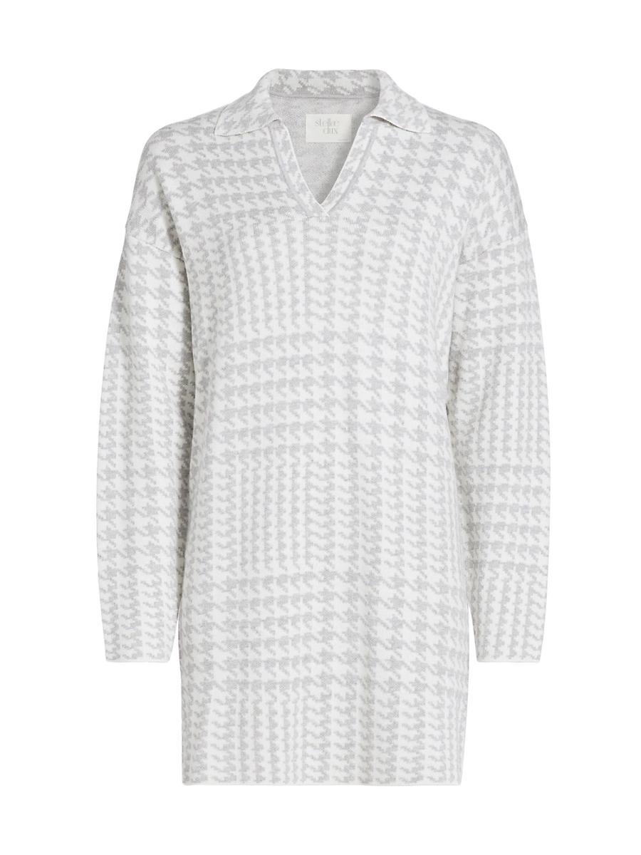 Womens Houndstooth Knit Minidress Product Image