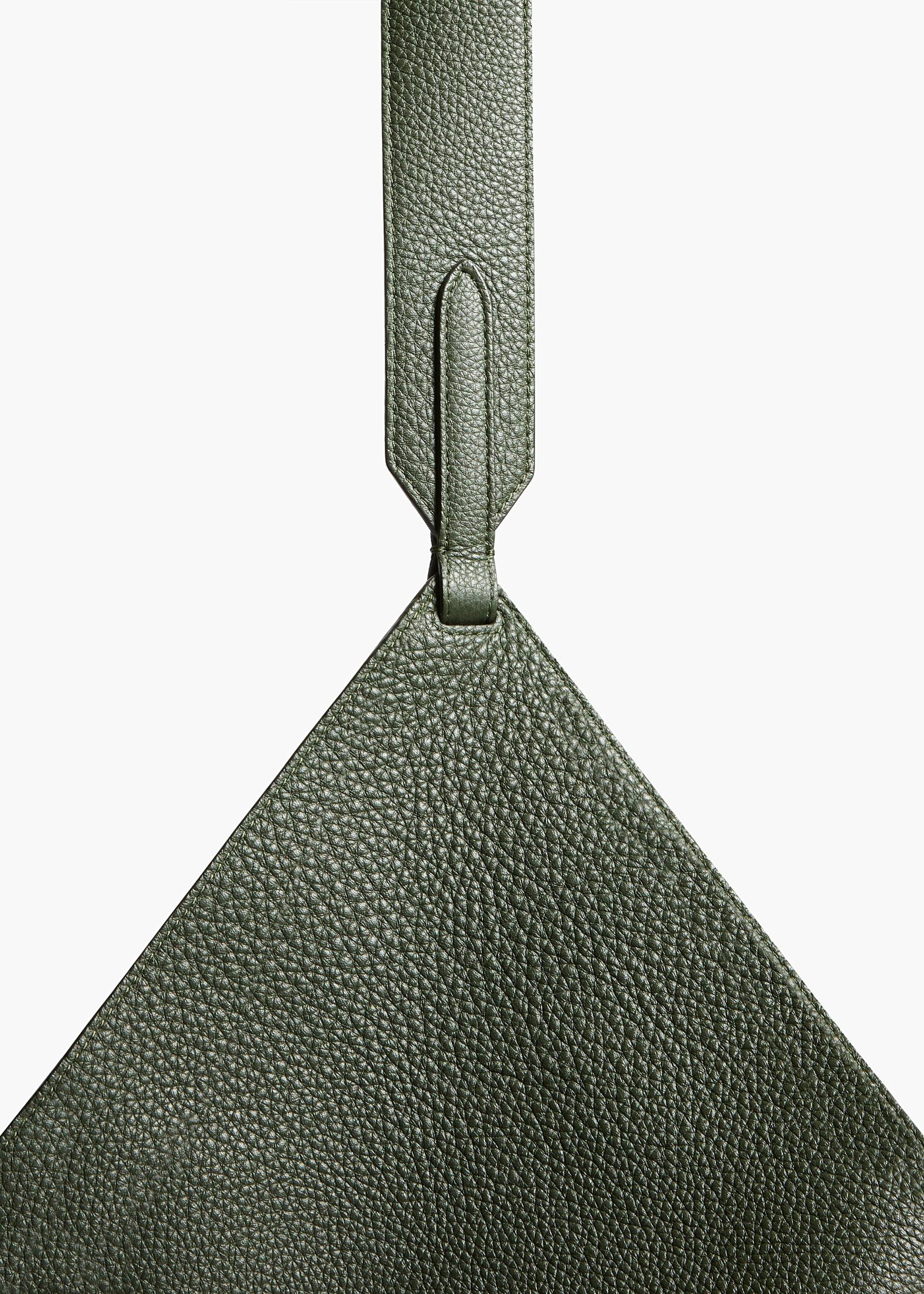 Small Lotus Tote in Bottle Green Pebbled Leather Product Image