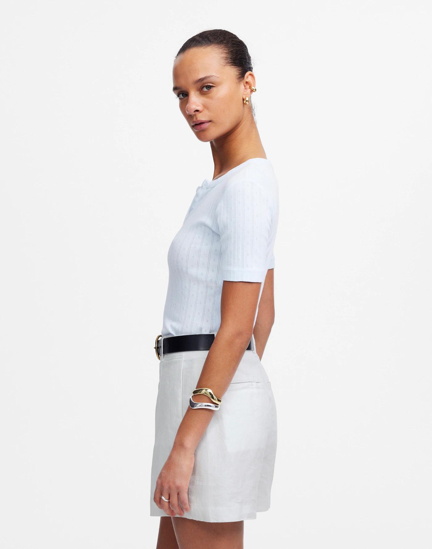 Pintucked Shorts in 100% Linen Product Image