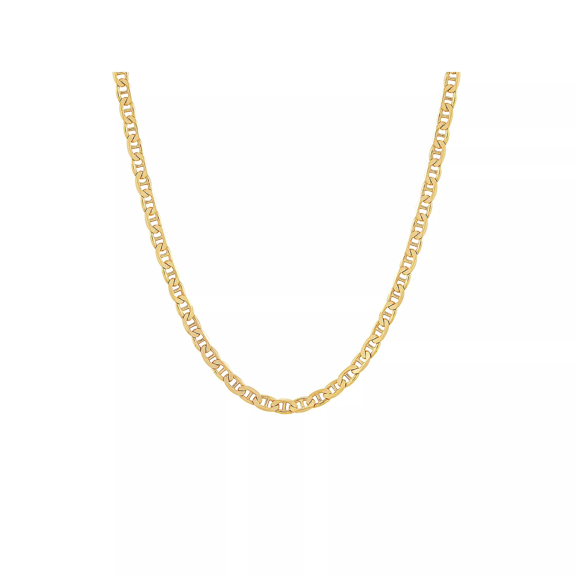 Everlasting Silver Gold Over Silver Solid Mariner Chain Necklace, Women's, Size: 22", Gold Tone Product Image