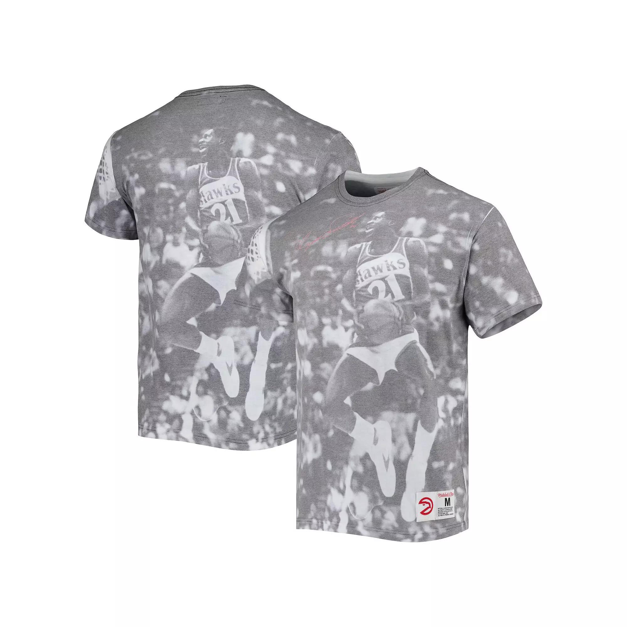 Men's Mitchell & Ness Dominique Wilkins Heather Gray Atlanta Hawks Above The Rim T-Shirt,  Product Image