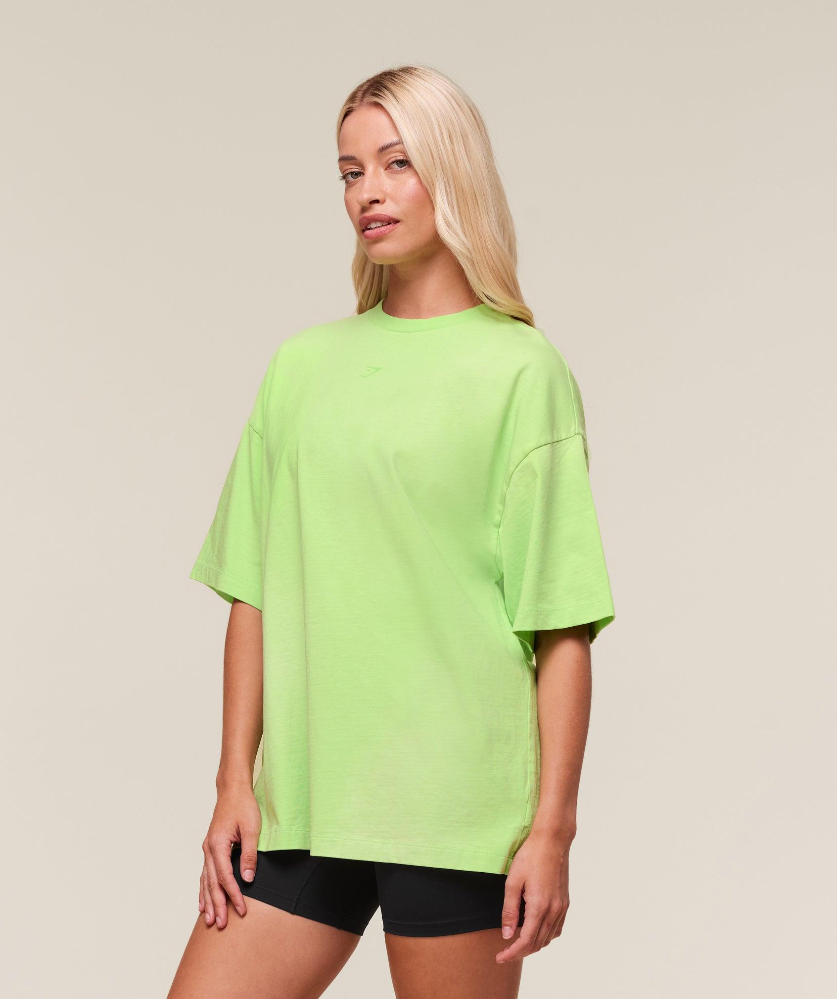 Gymshark Summer Tie-Dye Graphic Oversized T-Shirt - Energy Gelato Green/Wash Female Product Image