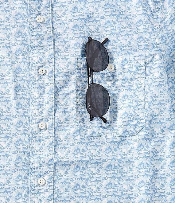 Cremieux Blue Label Performance Stretch Shark Print Short Sleeve Woven Shirt Product Image