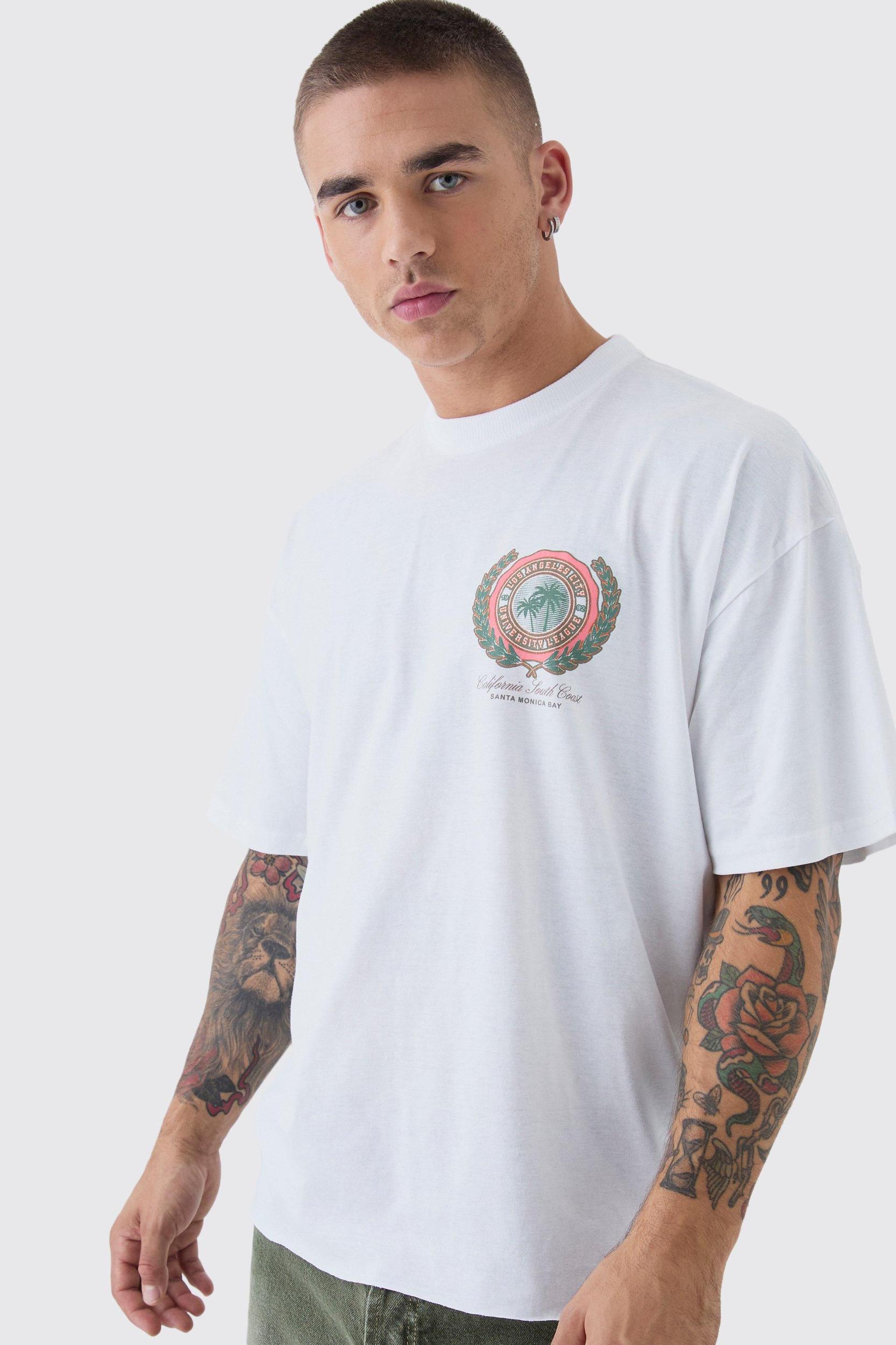 Oversized Boxy Santa Monica Over The Seams T-Shirt | boohooMAN USA Product Image